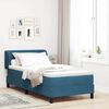 vidaXL Cama Box com colch&atilde;o Azul escuro 90 x 200 cm Veludo