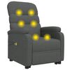 vidaXL Poltrona de massagens tecido cinzento-escuro