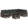 vidaXL Conjunto de Sof&aacute; de Jardim 9 unid. Cinza e Cinza Escuro vime PE