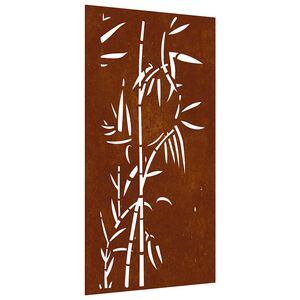 vidaXL Decora&ccedil;&atilde;o p/ muro de jardim 105x55 cm a&ccedil;o corten design bambu