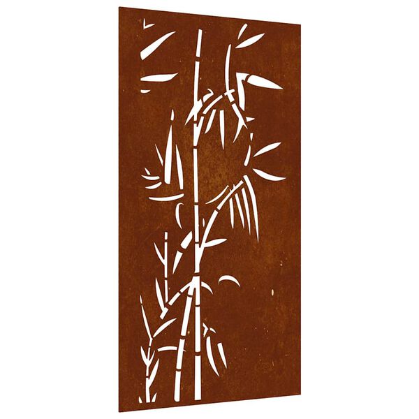 vidaXL Decora&ccedil;&atilde;o p/ muro de jardim 105x55 cm a&ccedil;o corten design bambu