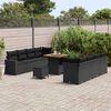 vidaXL Conjunto de Sof&aacute; de Jardim com almofada Manual 11 pcs Preto
