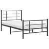 vidaXL Estrutura de cama com cabeceira e p&eacute;s 100x190 cm metal preto