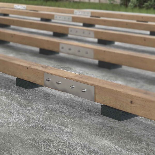 vidaXL Tapete de P&aacute;tio em Granulado de Borracha Preto 9 x 9 x 0,6 cm