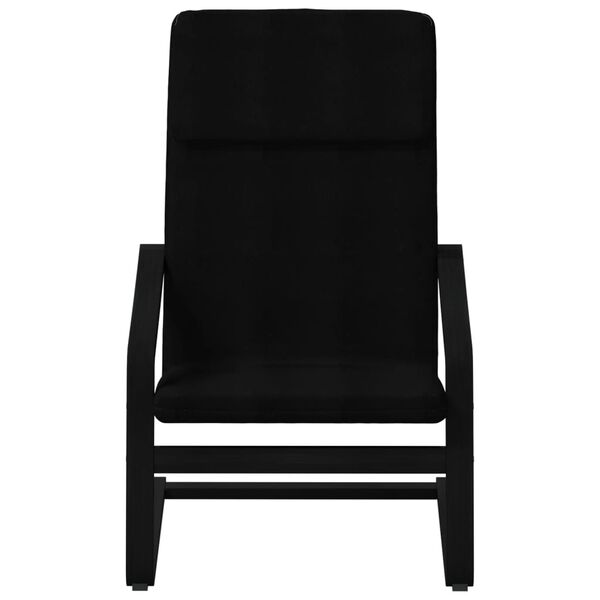 vidaXL Cadeira de descanso com banco p/ p&eacute;s tecido preto