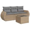 vidaXL 4 pcs conjunto de sof&aacute;s para jardim c/ almofad&otilde;es vime PE bege