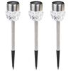 HI Estacas para ilumina&ccedil;&atilde;o de caminho luzes LED solares 3 pcs cristal