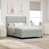 vidaXL Cama Box Spring com LED e Colch&atilde;o Cinzento-claro 140 x 190 cm