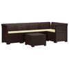 vidaXL Sof&aacute; de Jardim de 5 Pessoas com Almofadas Visual de Rattan PP