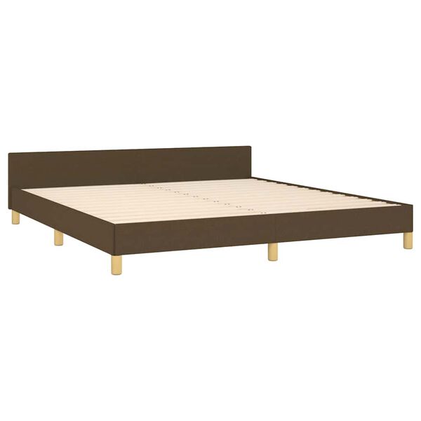 vidaXL Estrutura de cama sem colch&atilde;o 180x200 cm tecido castanho-escuro