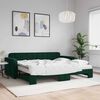 vidaXL Sof&aacute;-cama c/ gavet&atilde;o e colch&otilde;es 90x200cm veludo verde-escuro