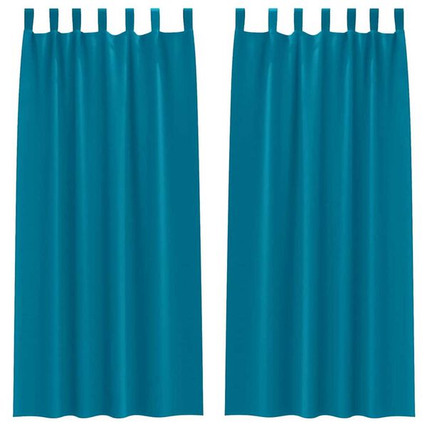 vidaXL Cortinas Blackout com Argolas 2 pcs Turquesa 225 x 140 cm