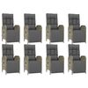 vidaXL 9 pcs conjunto de jantar p/ jardim c/ almofadões vime PE cinza