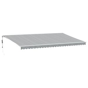 vidaXL Toldo retr&aacute;til autom&aacute;tico com LED 600x350 cm antracite/branco