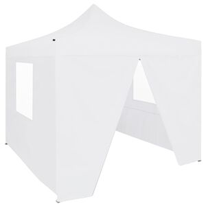 vidaXL Tenda dobr&aacute;vel profissional festas 4 paredes 3x3m a&ccedil;o branco
