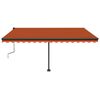 vidaXL Toldo retr&aacute;til manual independente 450x350cm laranja e castanho