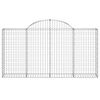 vidaXL Cestos gabi&atilde;o arqueados 7pcs 200x30x100/120cm ferro galvanizado