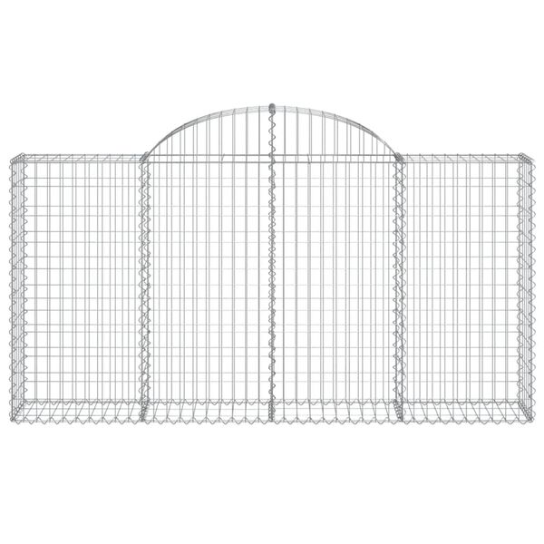 vidaXL Cestos gabi&atilde;o arqueados 7pcs 200x30x100/120cm ferro galvanizado