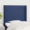 vidaXL Cabeceira de cama c/ abas tecido 83x16x118/128 cm azul