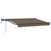 vidaXL Estrutura de Toldo Manual com LEDs Cinzento-acastanhado 5 x 3 m