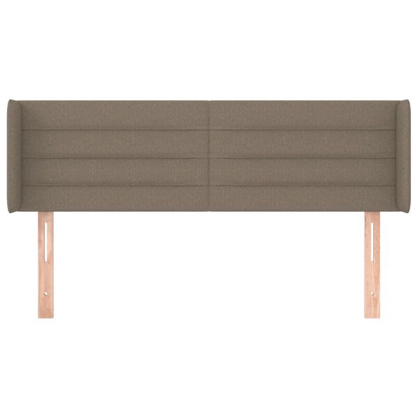vidaXL Cabeceira cama abas tecido 147x16x78/88 cm cinzento-acastanhado