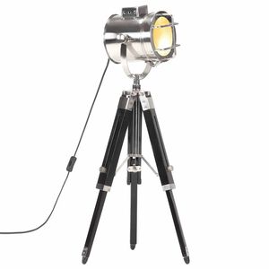 vidaXL Candeeiro de ch&atilde;o trip&eacute; 69 cm madeira mangueira maci&ccedil;a preto