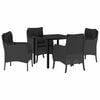 vidaXL Conjunto de Jantar para Jardim 5 unid. Preto vime PE