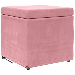 vidaXL Banqueta Rosa 41 x 41 x 40 cm Veludo e Madeira de Engenharia