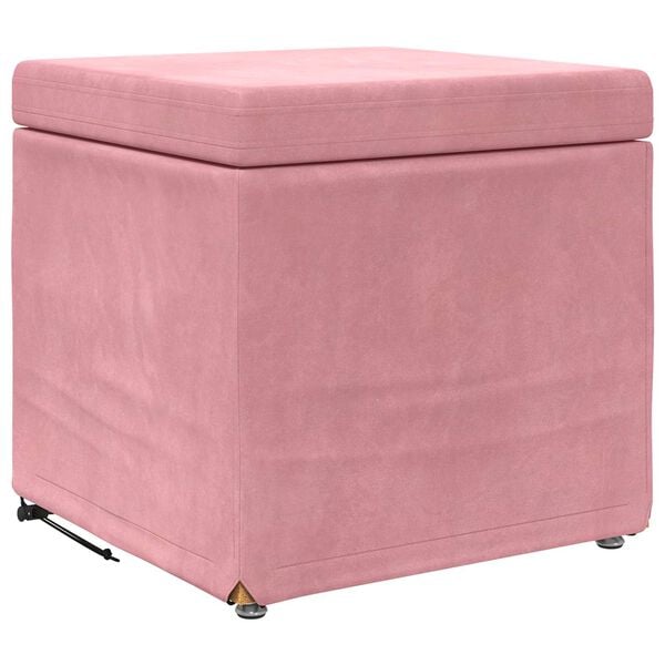 vidaXL Banqueta Rosa 41 x 41 x 40 cm Veludo e Madeira de Engenharia