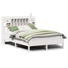 vidaXL Cama com estante sem colch&atilde;o 140x190 cm pinho maci&ccedil;o branco