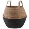 vidaXL Cachepot com al&ccedil;as Preto &Oslash; 32 x 32 cm 100% Erva marinha