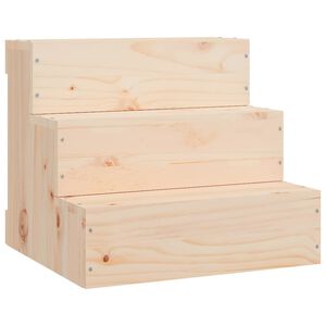 vidaXL Escada p/ animais de estima&ccedil;&atilde;o 40x37,5x35 cm pinho maci&ccedil;o
