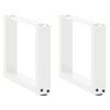 vidaXL P&eacute;s para mesa de centro em formato de U, 2 pe&ccedil;as, branco, 40x(30-31) cm, a&ccedil;o