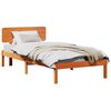 vidaXL Estrutura da Cama com cabeceira Marrom Cera 90 x 190 cm