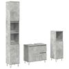 vidaXL 3 pcs conj. m&oacute;veis casa banho derivados madeira cinza cimento
