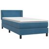vidaXL Cama com molas/colch&atilde;o azul-escuro 90x210 cm veludo
