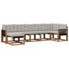 vidaXL Conjunto de Sof&aacute;s para Exterior 7 pcs Natural e Cinzento-Claro