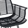 vidaXL Cadeira de jantar 2 pcs Preto 44 x 44 x 74 cm Rattan e Ferro