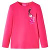 vidaXL T-shirt de manga comprida para crian&ccedil;a rosa-choque 116