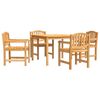 vidaXL 5 pcs conjunto de jantar p/ jardim madeira de teca maci&ccedil;a