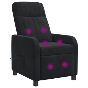 vidaXL Recliner de Massagem Preto Veludo (V)