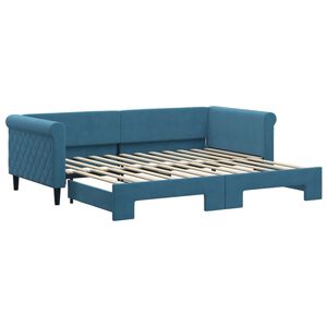 vidaXL Sof&aacute;-cama com gavet&atilde;o 90x200 cm veludo azul