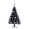 vidaXL &Aacute;rvore de Natal Artificial Pr&eacute;-iluminada Preto 120 cm PVC