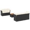 vidaXL 6 pcs conjunto sof&aacute;s de jardim c/ almofad&otilde;es vime PE preto