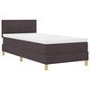vidaXL Cama Box Spring LED Marrom Escuro 100 x 200 cm tecido