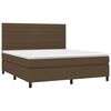 vidaXL Cama box spring c/ colch&atilde;o/LED 180x200cm tecido castanho-escuro
