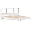 vidaXL Cama com estante sem colch&atilde;o 180x200 cm pinho maci&ccedil;o branco