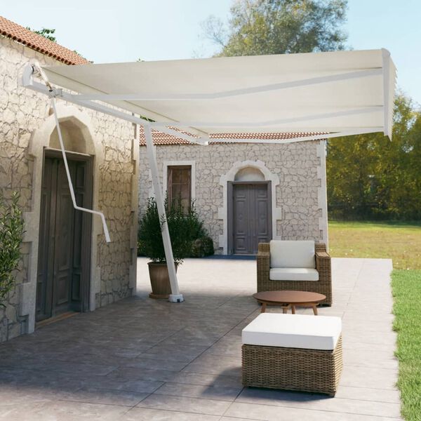 vidaXL Toldo autom&aacute;tico independente 600x350 cm cor creme