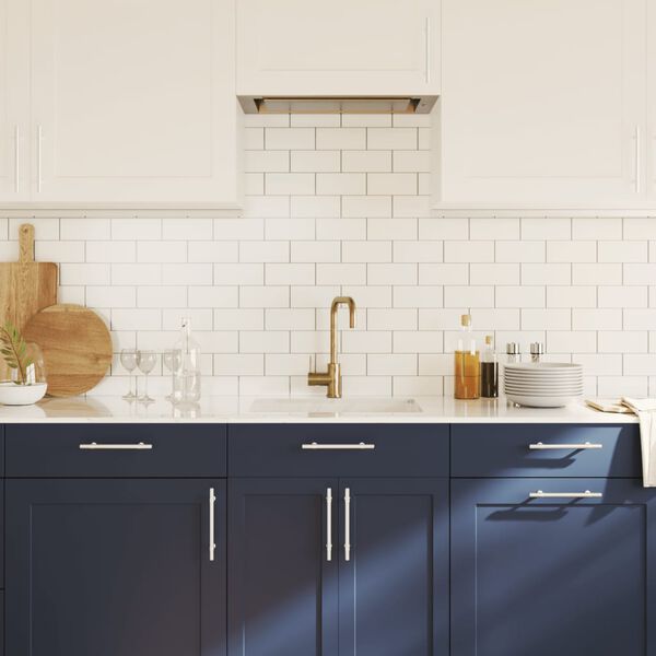 vidaXL Puxadores para m&oacute;veis 20 pcs 128 mm a&ccedil;o inoxid&aacute;vel prateado