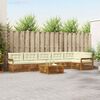 vidaXL Conjunto de Sof&aacute;s para Exterior 7 pcs Natural e Creme